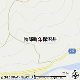 高知県香美市物部町久保沼井周辺の地図