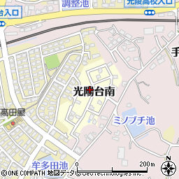 福岡県福津市光陽台南2-21周辺の地図
