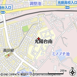 福岡県福津市光陽台南2-2周辺の地図