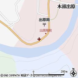 徳島県那賀町（那賀郡）木頭出原（ヲカノハナ）周辺の地図