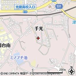 福岡県福津市手光1787周辺の地図
