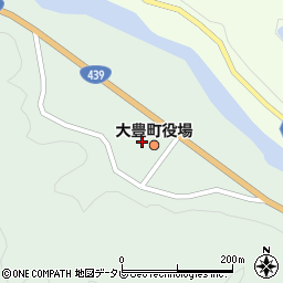 大豊町役場　住民課・税務・保険窓口周辺の地図