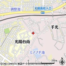 福岡県福津市手光1814-13周辺の地図