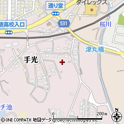 福岡県福津市手光1766周辺の地図