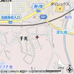 福岡県福津市手光1765-3周辺の地図