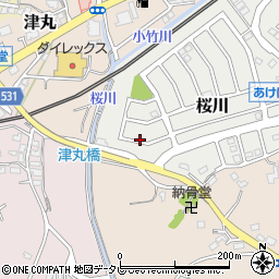 福岡県福津市桜川2-4周辺の地図