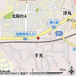 福岡県福津市手光1743-1周辺の地図