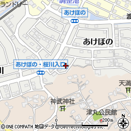 福岡県福津市あけぼの16周辺の地図