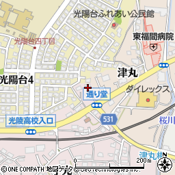 福岡県福津市手光1734-2周辺の地図