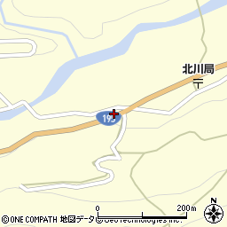 徳島県那賀郡那賀町木頭北川前浦周辺の地図