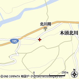 徳島県那賀郡那賀町木頭北川中西20周辺の地図