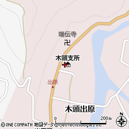 那賀町木頭支所周辺の地図