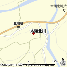 徳島県那賀郡那賀町木頭北川周辺の地図