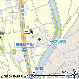 愛媛県伊予郡砥部町三角周辺の地図