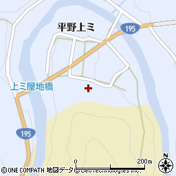徳島県那賀郡那賀町木頭西宇平野上ミ72周辺の地図