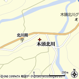 徳島県那賀郡那賀町木頭北川中屋周辺の地図