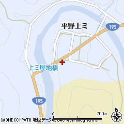 徳島県那賀郡那賀町木頭西宇平野上ミ4周辺の地図