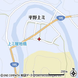 徳島県那賀郡那賀町木頭西宇平野周辺の地図