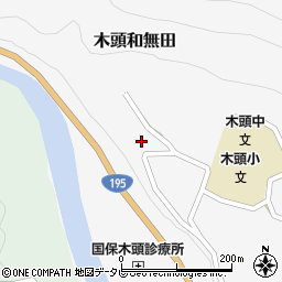 徳島県那賀郡那賀町木頭和無田ニシノミヤ周辺の地図