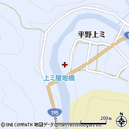 徳島県那賀郡那賀町木頭西宇平野上ミ10周辺の地図