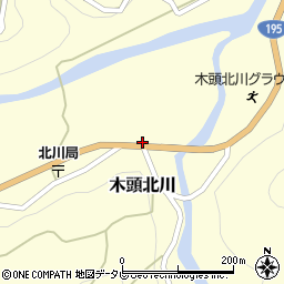 徳島県那賀郡那賀町木頭北川東浦周辺の地図