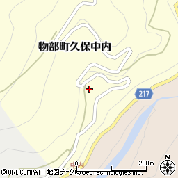 高知県香美市物部町久保中内118周辺の地図