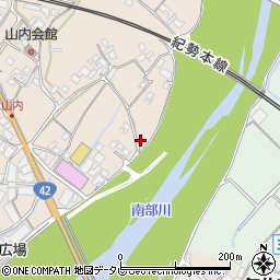 和歌山県日高郡みなべ町山内1308周辺の地図