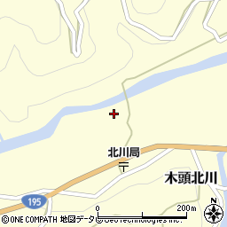 徳島県那賀郡那賀町木頭北川大岸周辺の地図