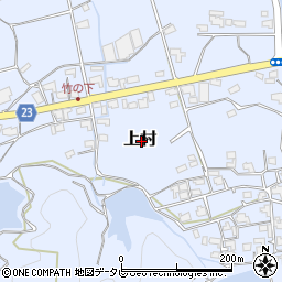 愛媛県東温市上村周辺の地図