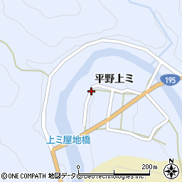 徳島県那賀郡那賀町木頭西宇平野上ミ周辺の地図