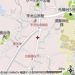 福岡県福津市手光1569-1周辺の地図