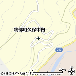 高知県香美市物部町久保中内周辺の地図