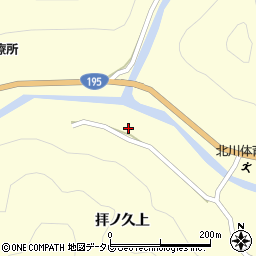 徳島県那賀郡那賀町木頭北川拝ノ久上周辺の地図