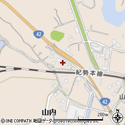 和歌山県日高郡みなべ町山内455周辺の地図