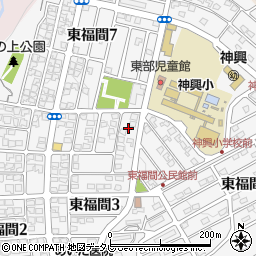 福岡県福津市東福間周辺の地図