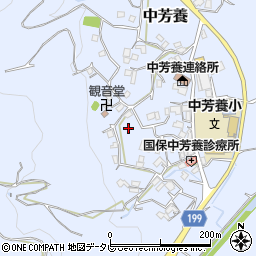 和歌山県田辺市中芳養周辺の地図
