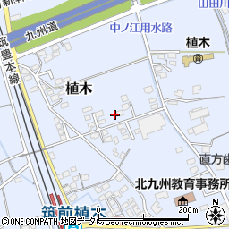 福岡県直方市植木周辺の地図
