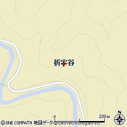 徳島県那賀町（那賀郡）木頭折宇（折宇谷）周辺の地図