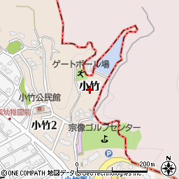 福岡県福津市小竹周辺の地図