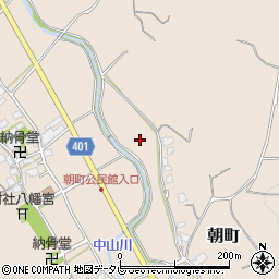 福岡県宗像市朝町周辺の地図