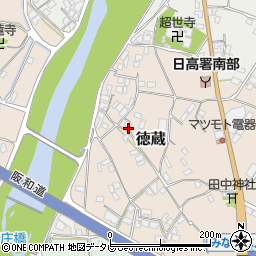 和歌山県みなべ町（日高郡）徳蔵周辺の地図