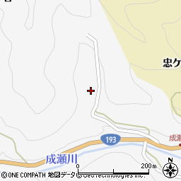 徳島県那賀郡那賀町成瀬忠ヶ谷口周辺の地図