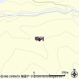 愛媛県東温市明河周辺の地図