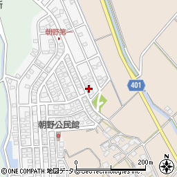 福岡県宗像市朝野104周辺の地図