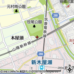 笹尾公園トイレ周辺の地図