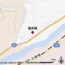 豊永郵便局周辺の地図