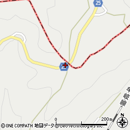 由岐坂峠周辺の地図