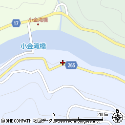 高知県土佐郡大川村下小南川103周辺の地図