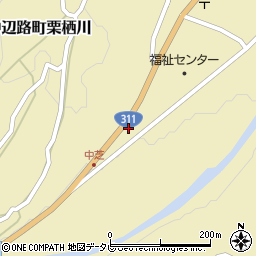 和歌山県田辺市中辺路町栗栖川214-1周辺の地図