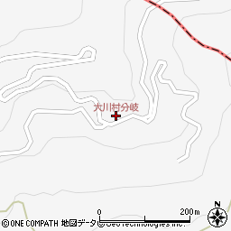 大川村分岐周辺の地図